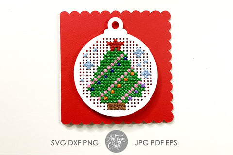 Cross Stitch Christmas Ornament as SVG cut file SVG Artisan Craft SVG 