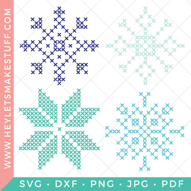 Cross Stitch Snowflakes SVG Hey Let's Make Stuff 