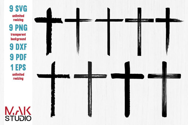 Cross svg bundle, Cross bundle svg, Cross svg file, Cross cut files, Grunge cross svg, Distressed cross svg SVG MAKStudion 