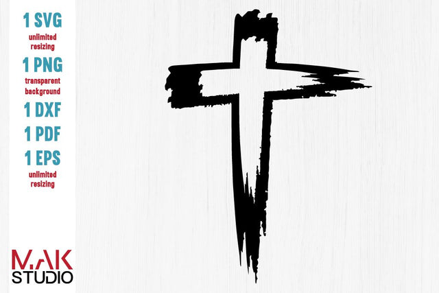 Cross svg, Cross dxf, Distressed cross svg, Christian svg, Grunge svg, Cross distressed svg SVG MAKStudion 