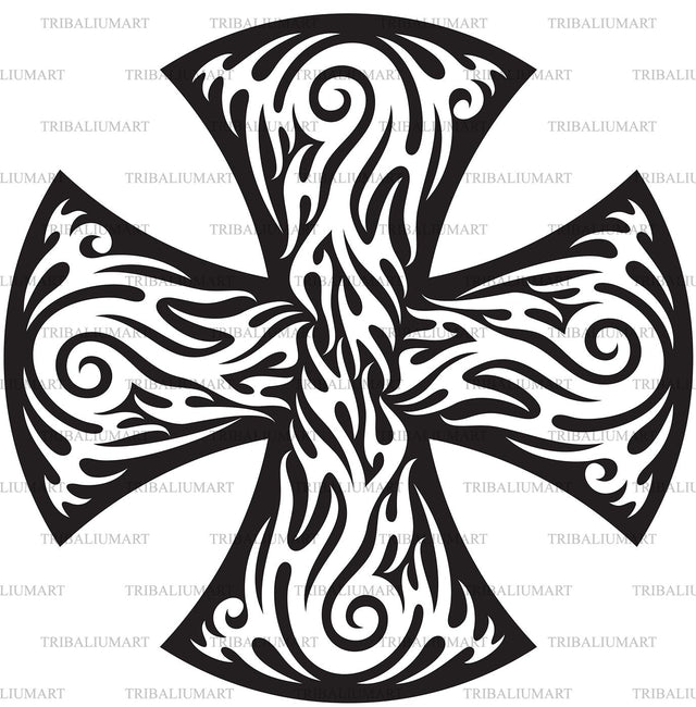 Cross tribal tattoo design SVG TribaliumArtSF 
