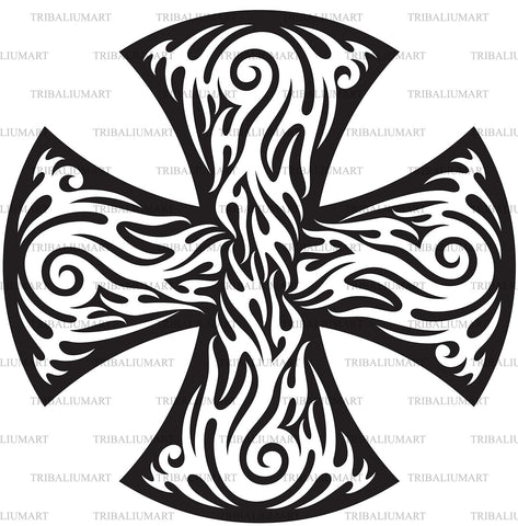 Cross tribal tattoo design SVG TribaliumArtSF 