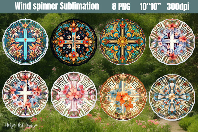 Cross Wind spinner Sublimation Bundle Sublimation Helga Art 