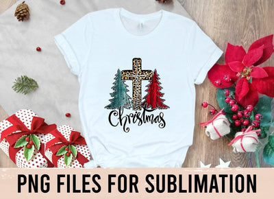 Cross with Jesus, Buffalo Plaid Trees Merry Christmas, Cross Jesus PNG, Png file download Sublimation Sublimation BOO-design 