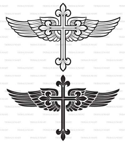 Cross with wings SVG TribaliumArtSF 