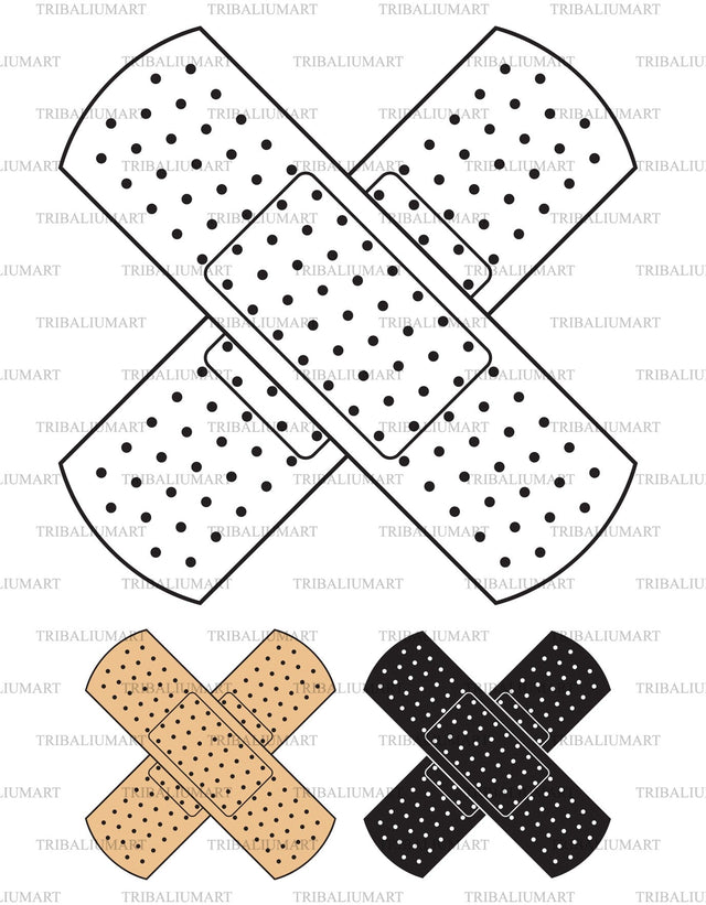 Crossed adhesive bandage SVG TribaliumArtSF 
