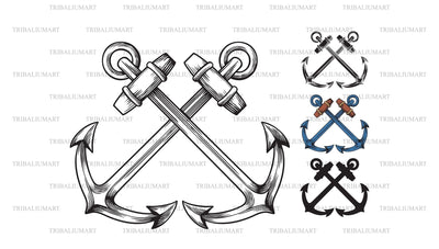 Crossed anchors SVG TribaliumArtSF 