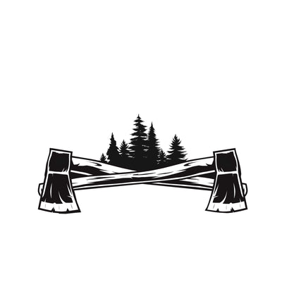 crossed axes Tree line Svg png Jpg Digital Download, Logger Svg, outdoors Trees, Lumberjack, Vector, Clipart, Cut files, Lumber jack Woods SVG Whitetailcrafts 