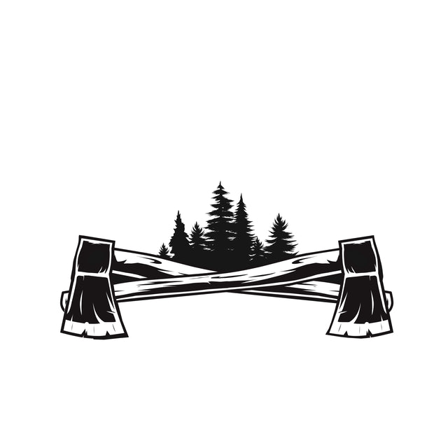 crossed axes Tree line Svg png Jpg Digital Download, Logger Svg, outdoors Trees, Lumberjack, Vector, Clipart, Cut files, Lumber jack Woods SVG Whitetailcrafts 