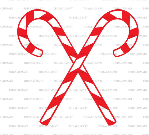 Crossed Candy Canes SVG TribaliumArtSF 