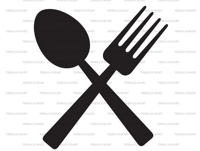 Crossed fork and spoon SVG TribaliumArtSF 