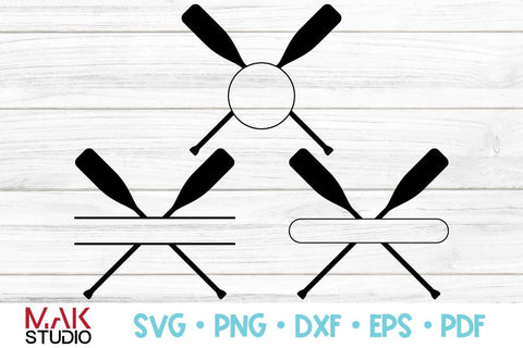 Crossed paddles svg, Crossed paddles monogram svg, Paddles monogram svg SVG MAKStudion 