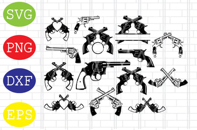 Crossed Pistols Svg, Crossed Guns Svg, Revolver svg, Handgun svg, Gun svg, Pistol svg, Colt svg SVG DigitalSvgFiles 