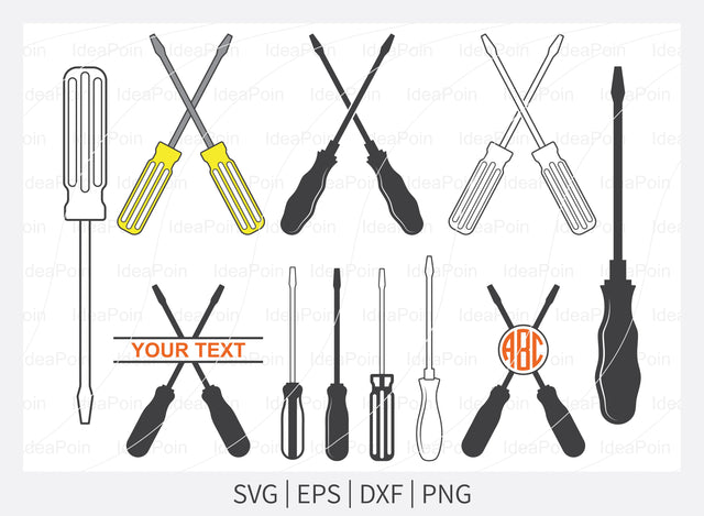 Crossed screwdrivers svg, screwdrivers SVG, screwdrivers monogram svg, Mechanic Tools SVG, screwdrivers Cut files, for Cricut, eps, svg, png SVG Dinvect 