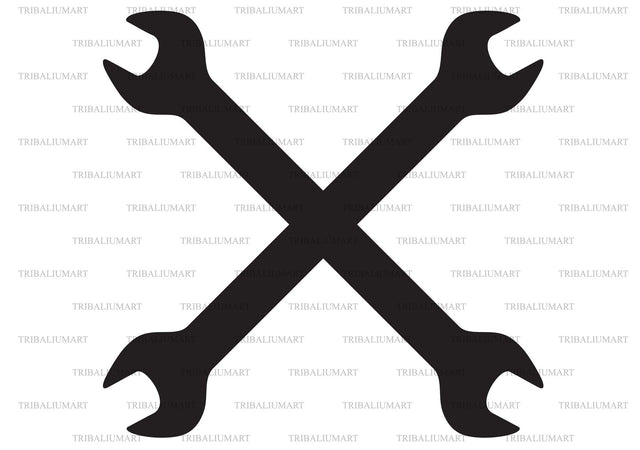 Crossed wrenches tool SVG TribaliumArtSF 