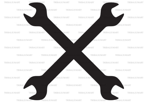 Crossed wrenches tool SVG TribaliumArtSF 