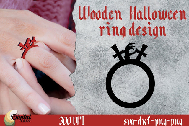 Crosses ring laser cut. Halloween jack-o-lantern jewelry SVG Evgenyia Guschina 