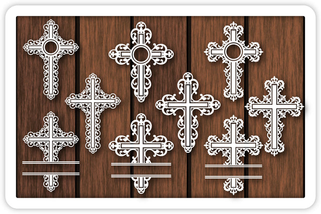 Crosses Svg, Filigree Cross Templates, Cross Monogram Frames for Cutting SVG Yuliya 