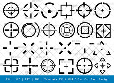 Crosshair SVG, Crosshair Silhouette, Target Svg, Shooting Target Svg, Bullseye Svg, Archery Target Svg, Gun Target Svg, Crosshair Bundle SVG ETC Craft 