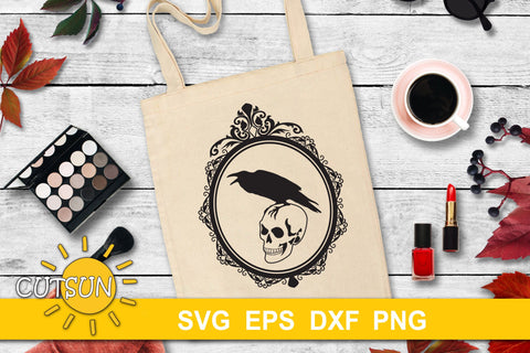 Crow and Skull SVG | Raven and Skull SVG SVG CutsunSVG 