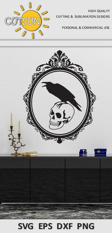 Crow and Skull SVG | Raven and Skull SVG SVG CutsunSVG 