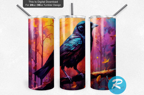 Crow Bird 20 oz / 30 oz Skinny Tumbler Sublimation Regulrcrative 