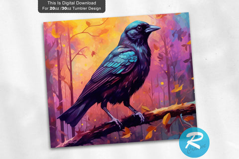 Crow Bird 20 oz / 30 oz Skinny Tumbler Sublimation Regulrcrative 