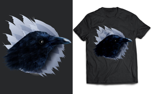 Crow Bird T-Shirt Design SVG naemmiah021 