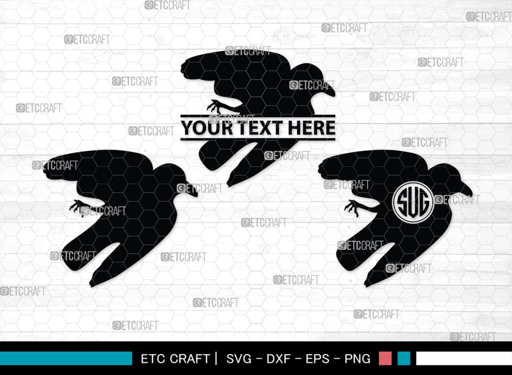 Crow Monogram, Crow Silhouette, Crow SVG, Raven Svg, Blackbird Svg ...