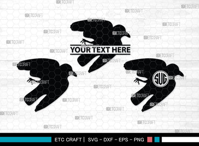 Crow Monogram, Crow Silhouette, Crow SVG, Raven Svg, Blackbird Svg, Crows Svg, SB00248 SVG ETC Craft 