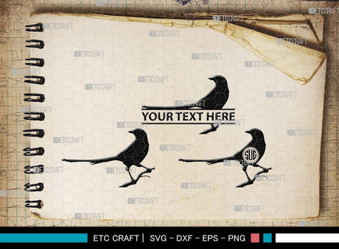 Crow Monogram, Crow Silhouette, Crow SVG, Raven Svg, Blackbird Svg, Crows Svg, SB00248 SVG ETC Craft 