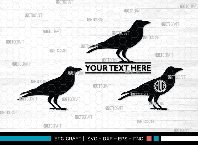 Crow Monogram, Crow Silhouette, Crow SVG, Raven Svg, Blackbird Svg, Crows Svg, SB00248 SVG ETC Craft 