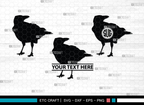 Crow Monogram, Crow Silhouette, Crow SVG, Raven Svg, Blackbird Svg, Crows Svg, SB00248 SVG ETC Craft 