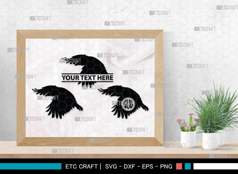Crow Monogram, Crow Silhouette, Crow SVG, Raven Svg, Blackbird Svg, Crows Svg, SB00248 SVG ETC Craft 