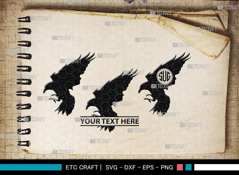 Crow Monogram, Crow Silhouette, Crow SVG, Raven Svg, Blackbird Svg, Crows Svg, SB00248 SVG ETC Craft 