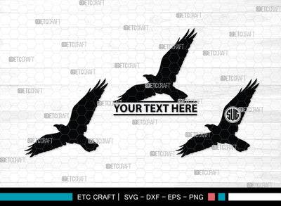 Crow Monogram, Crow Silhouette, Crow SVG, Raven Svg, Blackbird Svg, Crows Svg, SB00248 SVG ETC Craft 