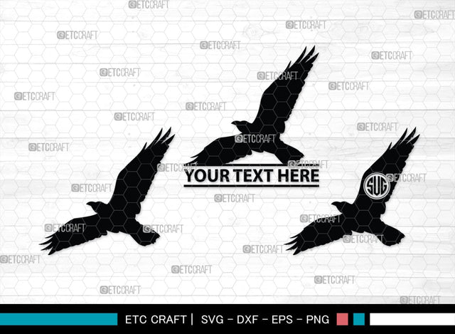Crow Monogram, Crow Silhouette, Crow SVG, Raven Svg, Blackbird Svg, Crows Svg, SB00248 SVG ETC Craft 