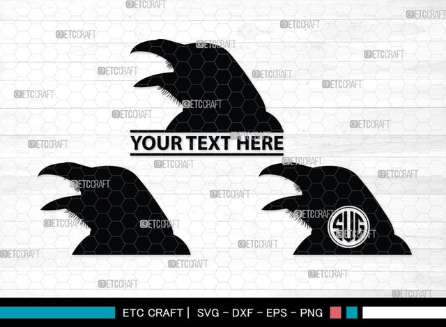 Crow Monogram, Crow Silhouette, Crow SVG, Raven Svg, Blackbird Svg, Crows Svg, SB00248 SVG ETC Craft 