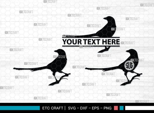 Crow Monogram, Crow Silhouette, Crow SVG, Raven Svg, Blackbird Svg, Crows Svg, SB00248 SVG ETC Craft 