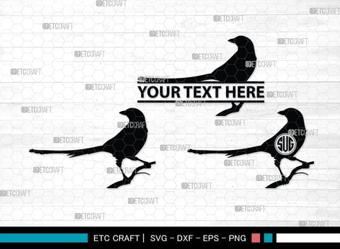 Crow Monogram, Crow Silhouette, Crow SVG, Raven Svg, Blackbird Svg, Crows Svg, SB00248 SVG ETC Craft 