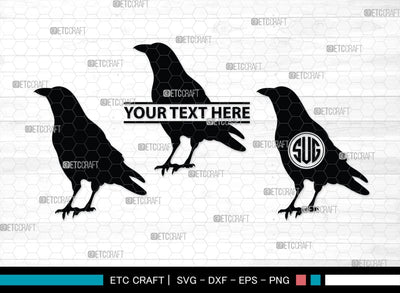 Crow Monogram, Crow Silhouette, Crow SVG, Raven Svg, Blackbird Svg, Crows Svg, SB00248 SVG ETC Craft 