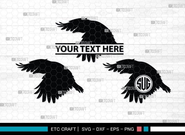 Crow Monogram, Crow Silhouette, Crow SVG, Raven Svg, Blackbird Svg, Crows Svg, SB00248 SVG ETC Craft 