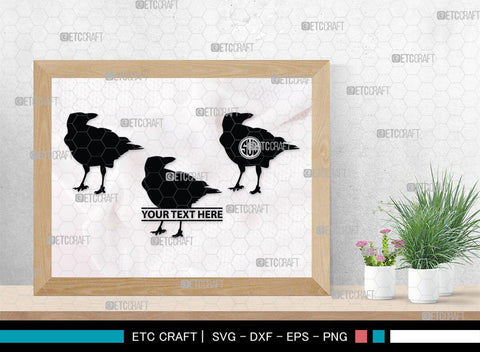 Crow Monogram, Crow Silhouette, Crow SVG, Raven Svg, Blackbird Svg, Crows Svg, SB00248 SVG ETC Craft 