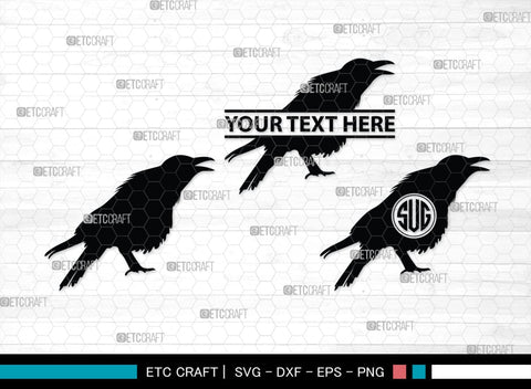 Crow Monogram, Crow Silhouette, Crow SVG, Raven Svg, Blackbird Svg, Crows Svg, SB00248 SVG ETC Craft 