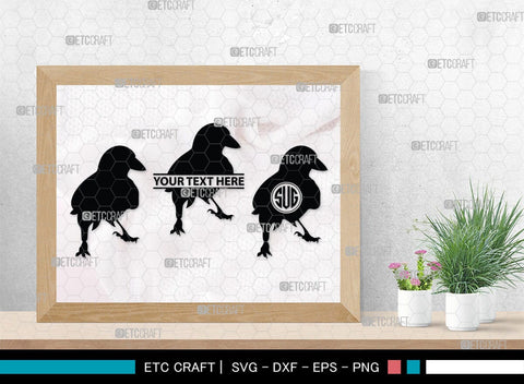 Crow Monogram, Crow Silhouette, Crow SVG, Raven Svg, Blackbird Svg, Crows Svg, SB00248 SVG ETC Craft 