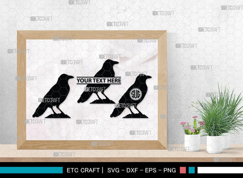 Crow Monogram, Crow Silhouette, Crow SVG, Raven Svg, Blackbird Svg, Crows Svg, SB00248 SVG ETC Craft 