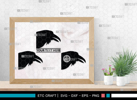 Crow Monogram, Crow Silhouette, Crow SVG, Raven Svg, Blackbird Svg, Crows Svg, SB00248 SVG ETC Craft 