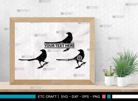 Crow Monogram, Crow Silhouette, Crow SVG, Raven Svg, Blackbird Svg, Crows Svg, SB00248 SVG ETC Craft 