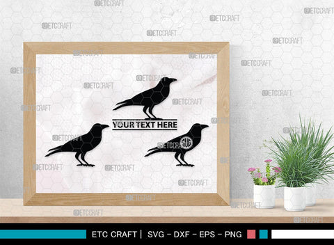 Crow Monogram, Crow Silhouette, Crow SVG, Raven Svg, Blackbird Svg, Crows Svg, SB00248 SVG ETC Craft 