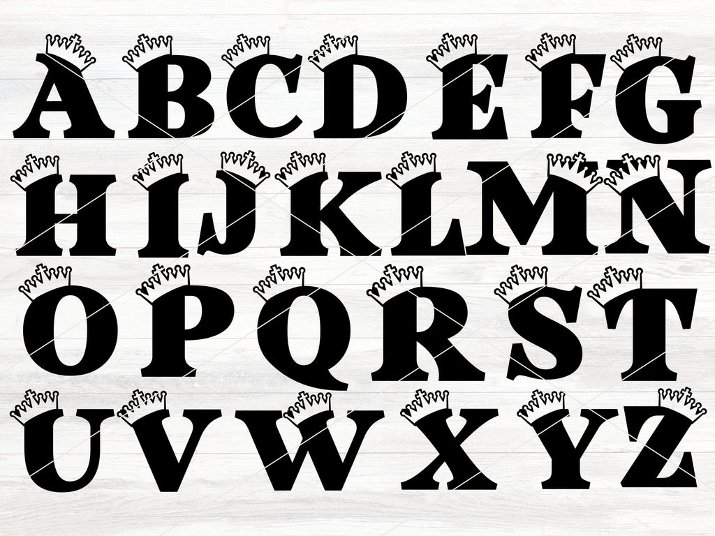 Crown Alphabet SVG Bundle for Cricut or Silhouette - So Fontsy